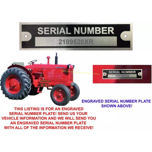HNTR CUSTOM ENGRAVED Serial Number Data Plate ID Tag Farm