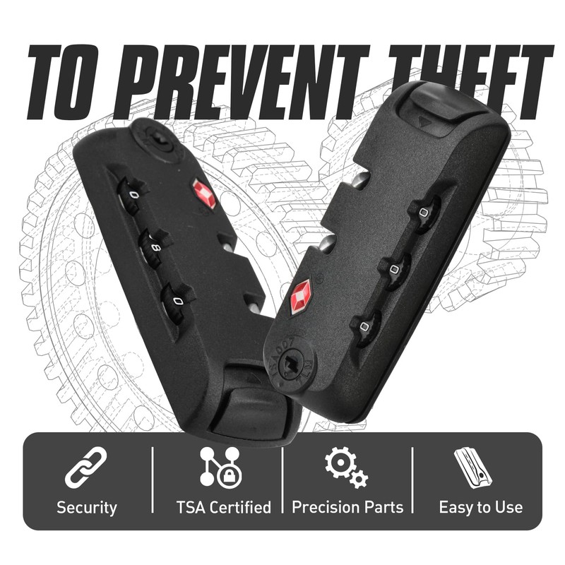 Volein 2 pcs Customs Locks for Luggage, TSA007 Authentication Security