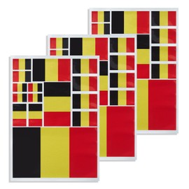 CANTENDO 3Pack Brazil Flag Decal - Belgian Flags Reflective Vinyl Car Stickers - for Car Window Bumper Waterproof Sticker (12 x 8.5 Inch)