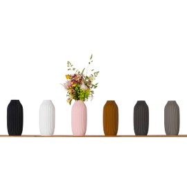 Stella Flower Vase/Decorative Vase M 22.5 cm for Cut / Dried Flowers Sustainable Decorative Vase Pampas Grass (Black)