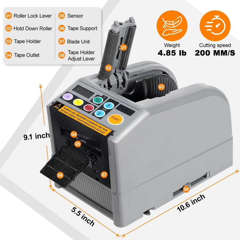 Ribbon Cutting Machine, 999mm Automatic Tape Dispenser, Dual Modes for