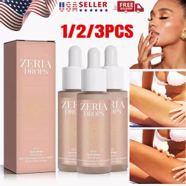 Unbranded Zeria Drops Sunless Tanning Drops Natural Self Tanning Skin Drops Boost Melanin - 3PCS