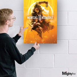 MIGHTYPRINT Mortal Kombat 11 - Scorpion - Get Over Here – Durable 17” x 24 Wall Art – NOT Made of Paper – Officially Licensed Collectible