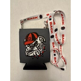 UGA Georgia Bulldogs Koozie with Detachable Lanyard
