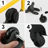 Cosmpeak Pack of 4 Suitcase Luggage Wheels Replacement Wheels Rubber
