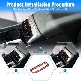 HIRUFAIT Center Console Armrest Button Cover Trim for Santa Cruz 2022 2023 2024 Accessories, ABS Car Armrest Cover Front Button Frame Decor 1PCS, Carbon Fiber Pattern