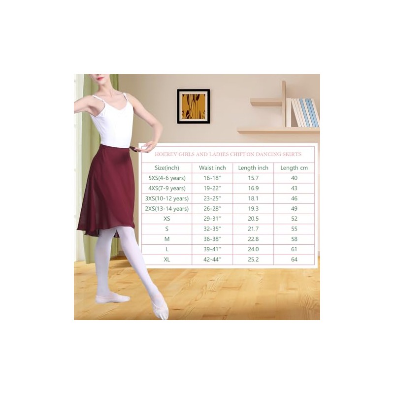 Hoerev - Falda de ballet transparente para mujer y adulto,