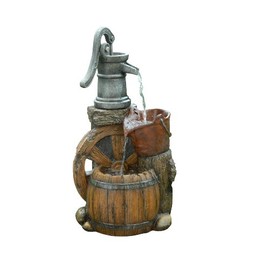 Benzara Old Fashion Pump Barrel Fountain