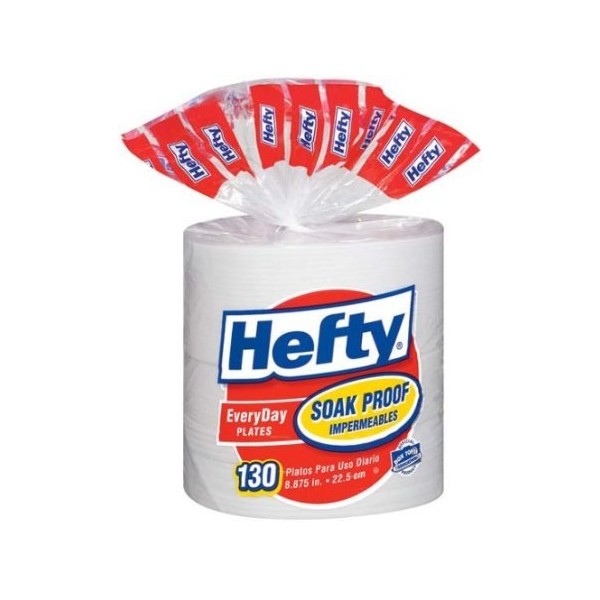 Hefty Everyday Soak Proof Plates 130 Ct. (Pack of 2)