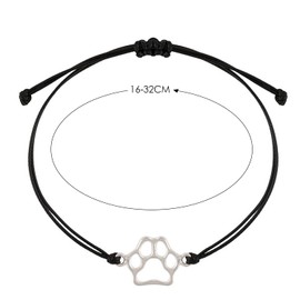 NYGGTYK 1 x Claw Bracelet, Adjustable Bracelet for Girls, Dog Paw Print Bracelet, Dog Paw Bracelet for Women, Jewellery Bracelet Gift, Silver Bracelet with Claws, Stainless Steel