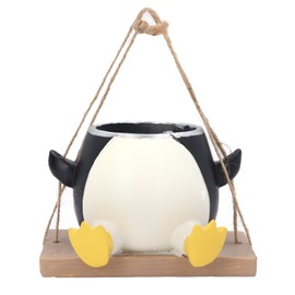 Swinging Planter with Drainage Hole Cute Resin Multipurpose Plants Succulent Pot for Outdoor Garden Decor