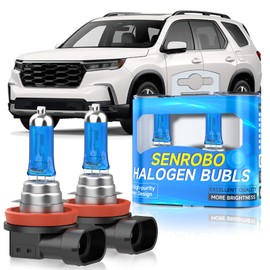 SENROBO Halogen Headlight Bulbs Fit for 2006-2019 Honda Pilot, H11/H9/H8 Low Beam Headlight Replacement Bulb, Super Bright 5000K White, Plug and Play, Pack of 2