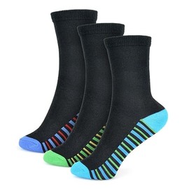 A2Z 4 Kids Boys Stripe Heel & Toe Socks Stylish Black Striped - Socks AZ987 Black B 3 Pack 3-6 (9-12)