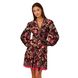Adrianna Papell Women's Printed Short Dress, Black Multi