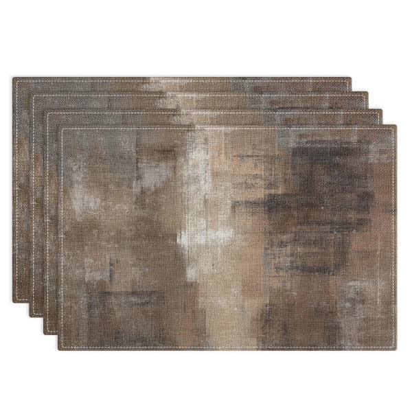 Emvency Farmhouse Placemats Set of 4, 12x18 Inch Abstract 12"