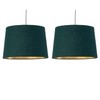 Set of 2 Dark Green Fabric with Gold Inner Easy