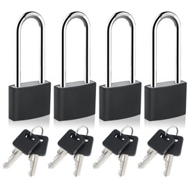 DELSWIN Covered Aluminum Lock, 2-1/2 Inch Long Shackle Locker Lock with 8 Keys, Weatherproof Padlock for School Gym Locker, Toolbox, Gate, Fence, Shed (Keyed-Alike, 4 Pack)