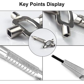 Universal Construction Key, Control Cabinet Key, Construction Key, Multifunctional Construction Key, Architect Key, Building Universal Key, 6-in-1 Building Key Hex Socket with Scale 6/7/8 mm