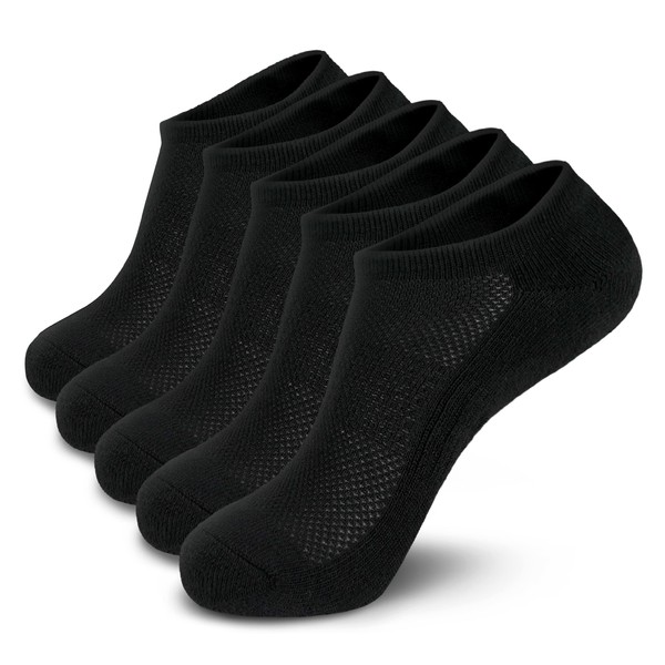 MONFOOT Women's and Men's 5 Pairs Cushion No Show Non