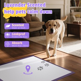 Boscute Lavender Scented Thicken 6 Layers Heavy Absorbent 30"x36" Pet Training Dog Pee Pads, Extra Large Polymer Leak-Proof Quick Dry Puppy Pee Pads, Disposable Pee Pads for Dogs Cats Rabbit 150Counts