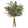 Fall Artificial Eucalyptus Bouquet with Orange Sage Leaves – Autumn
