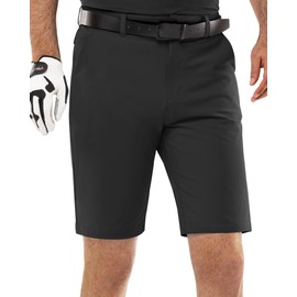 33,000ft Men's Golf Shorts 10" Dry Fit, Lightweight Stretch Golf Short UPF 50+ Quick Dry Work Dress Shorts with 5 Pockets Black