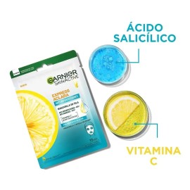 Garnier Express Aclara Mascarilla en Tela Anti Imperfecciones con Ácido Salicílico y Vitamina C, Reduce Manchas e Imperfecciones, Para Piel Propensa al Acné 23 g