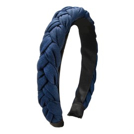 Alpenflüstern Costume Braided Headband Linen Look – Women's Hair Accessories Non-Slip Hair Band Braided for Dirndl (Blue) ADV141