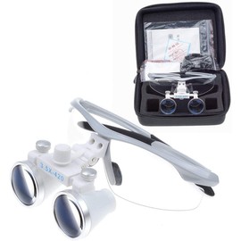 MrHugoo 3.5X-420 Working Distance Binocular Loupe Magnifier Optical Glass (Silver)