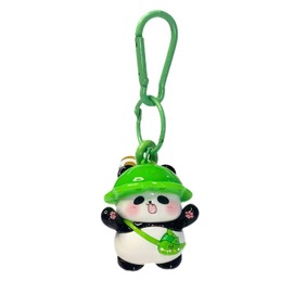 Yocipa Cute Panda Keychain Cute Bag Charm Panda Keychain Character Bag Decoration Stylish Animal PVC Key Holder, green