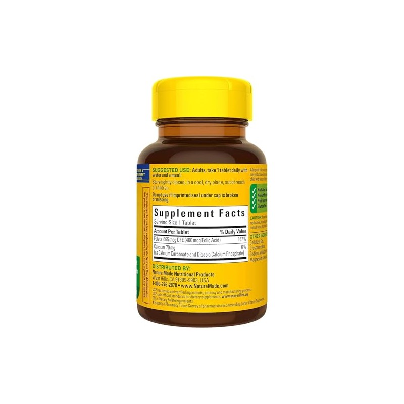 Panihari Nature Made Folic Acid 400mcg, 250 Tablets