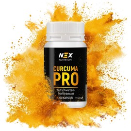 NEX Curcuma Pro Kapseln | 180 mg Curcuminoide aus Curcumaextrakt mit 2 mg Piperin | hochkonzentrierter Pflanzenstoff | vegan, rein & ohne Zusatzstoffe | ideal für tägliche Anwendung | 120 Kapseln (1)