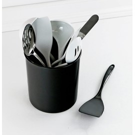 Reston Lloyd Multipurpose Crock Organize All Kinds of Utensils & Kitchen Tools, Extra Large Holder, Black
