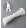 SQHXH 100 Pack Reusable White Cable Ties, 300mm X 4.8mm,