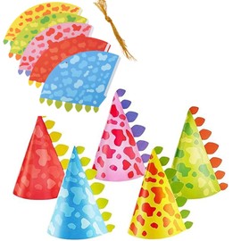 10 Pcs Dinosaur Party Hats,Party Hats, Kids Dinosaur Cone Hats Dinosaur Party Paper Hats Kids Birthday Party Hats for Kids Birthday Hats Cartoon Elastic Band Baby Happy Birthday for Both Men and Women