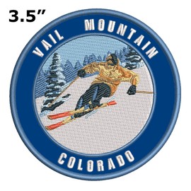 Vail Mountain, Colorado Ski Restort Mountain Embroidered Premium Patch DIY Iron-on or Sew-on Decorative Badge Emblem Vacation Souvenir Travel Gear Clothes Appliques