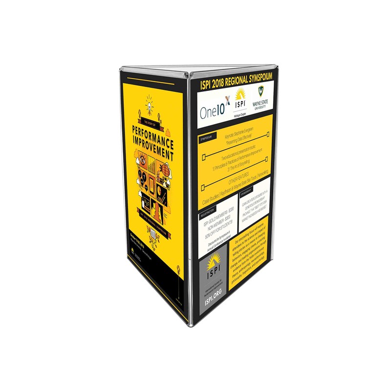 Sign Holder 3 Panel Triangle Shape Table Tent Each Side