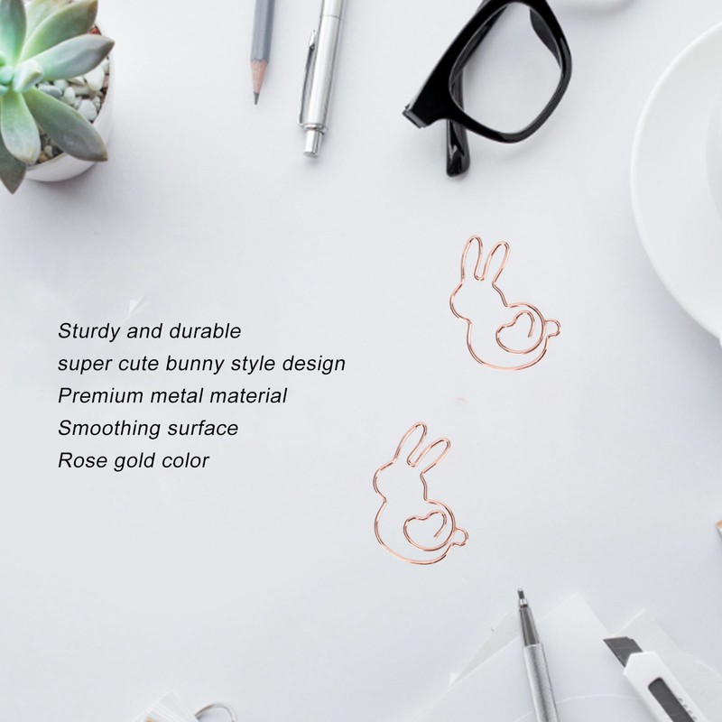160Pcs Kids Paper Clips Bunny Style Smoothing Strong Metal Exquisite