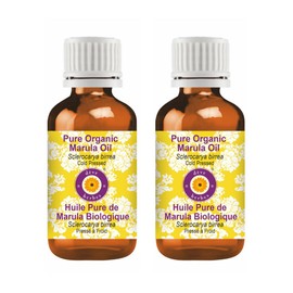 Deve Herbes Pure Organic Marula oil (Sclerocarya birrea) Cold Pressed (Pack of Two) 15ml X 2 (1 oz)