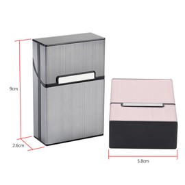 2x Zigarettenbox aus Alu mit Magnetverschluss, 2 x Metallzigarettenbox für Zigarettenschachteln, edeler Zigarettenkasten (2er Pack, Grau + Rosagold)