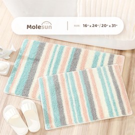 Stripes Bath Mat, Extra Soft Absorbent Bath Rug, Non-Slip Comfortable Bathroom Rug, Carpet for Tub, Shower, Bath Room, Machine Wash Dry, 20"x31", Pink