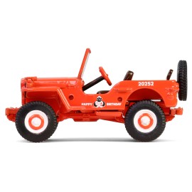 DCD 1944 Series 17 1/64 Diecast Metal Model Car Willys MB for Jeep Red 'Smokey Bear 80th Anniversary' for Boys 'Anniversary