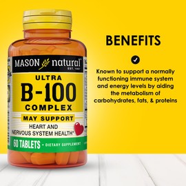 MASON NATURAL Ultra B,100 Complex, 100,Day Supply, for Normal Immune Support and Energy Metabolism