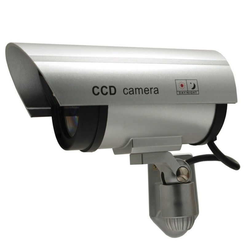 IR1100 Outdoor Brown Security Camera Camera CCTV Dummy With Flashing