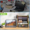 DAOUTIME 6-Tier Mesh Desk Organizer with Drawer, Wooden Office Organizer