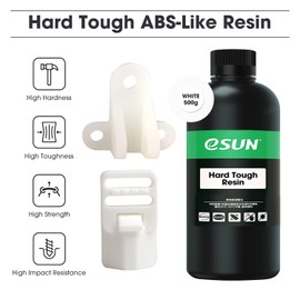 eSUN 405nm LCD 3D Printer Rapid Resin UV Curing Resin ABS-Like Rapid Resin Hard Tough Resin High Impact High Tough Photopolymer Resin for Photon UV Curing LCD 3D Printer, Plastic Bottle, 500g White