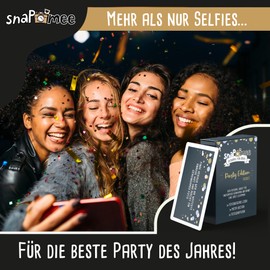 Fotospiel Party by snaPmee - Birthday, Wedding, Confirmation, Youth Initiation, New Year's Eve - 50 Photo Tasks - Party Game for Guests - Gift Teenager - Photo Box Accessory
