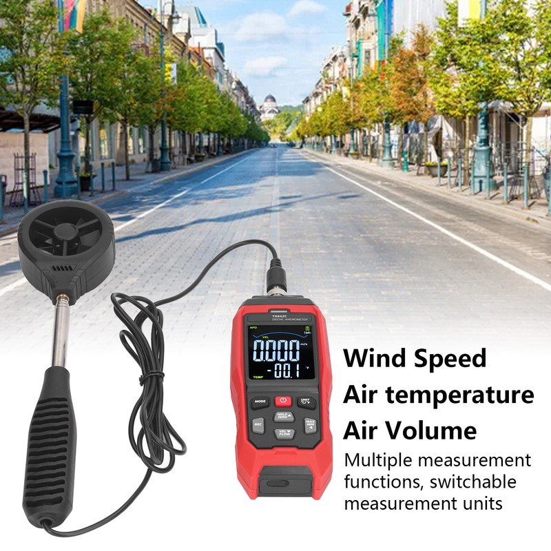 Portable Digital Anemometer Handheld Air Flow Velocity Tester Wind Speed
