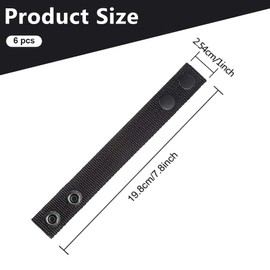 EIHI Pack of 6 Nylon Duty Belt Keeper with Double Press Studs for 2 and 225 Inch Safety Belt for Tactical Police Military Equipment Accessories, blue