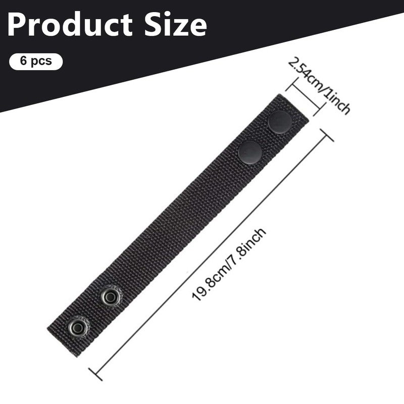 EIHI Pack of 6 Nylon Duty Belt Keeper with Double